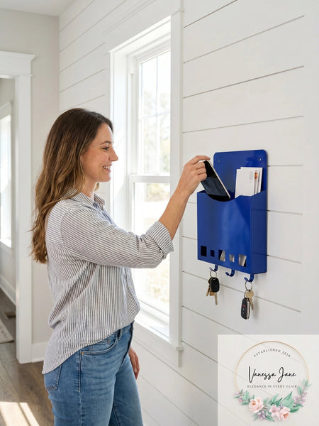 MMF Industries STEELMASTER Mail & Key Holder, White, 8 3/4H X 6 1/4W X 2D