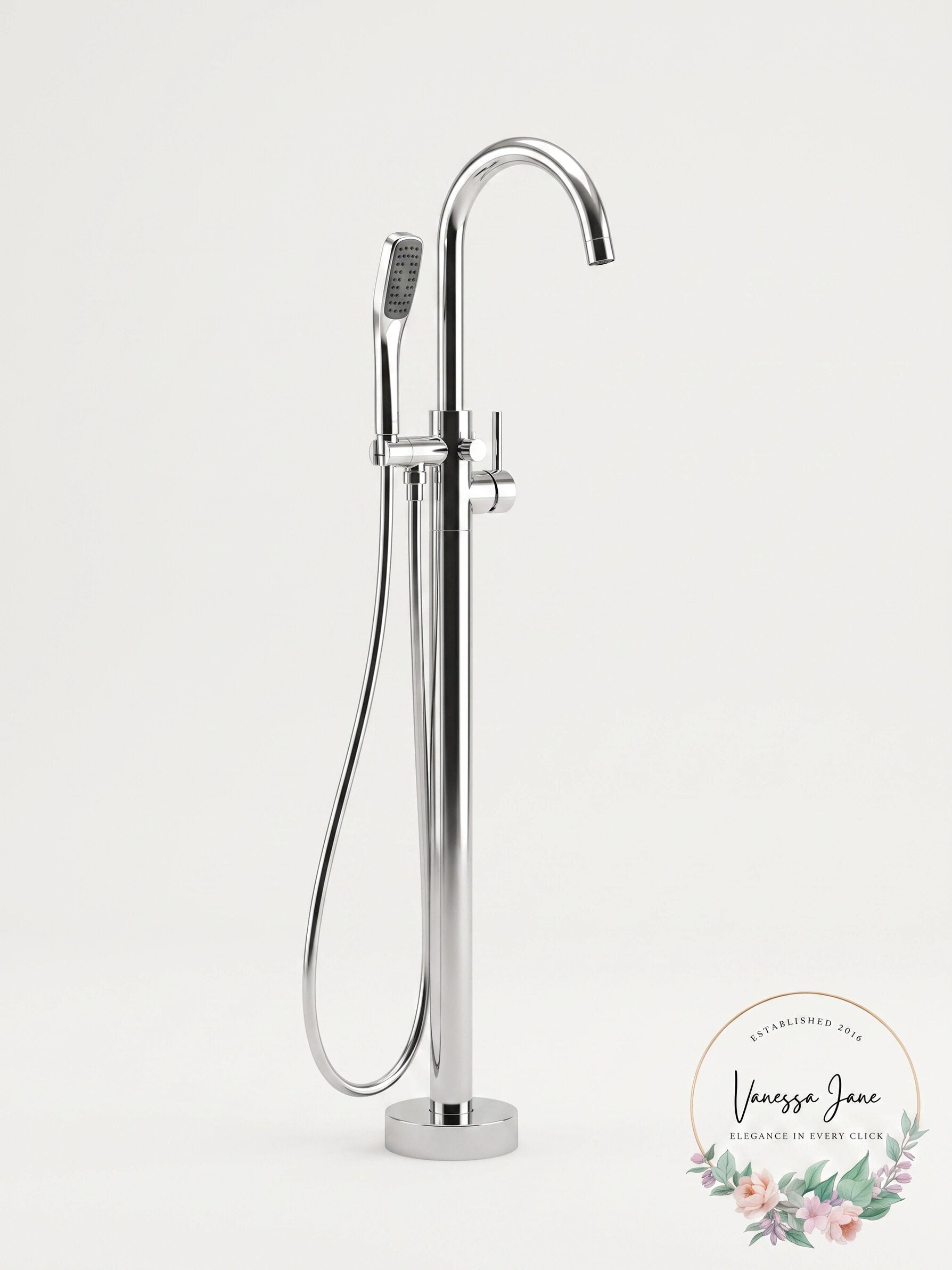 Miseno MNO194 CP Floor Mounted Tub Filler with 1.8 GPM Hand Shower Integrated