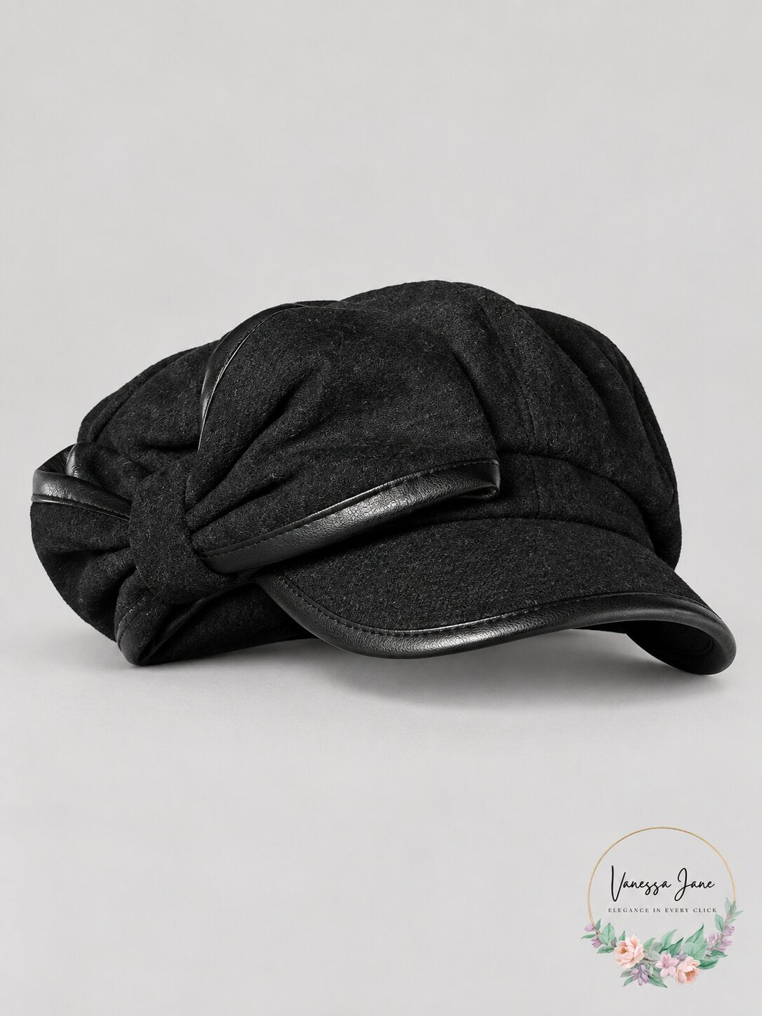 I.n.c. Flannel & Faux-Leather Newsboy Cap