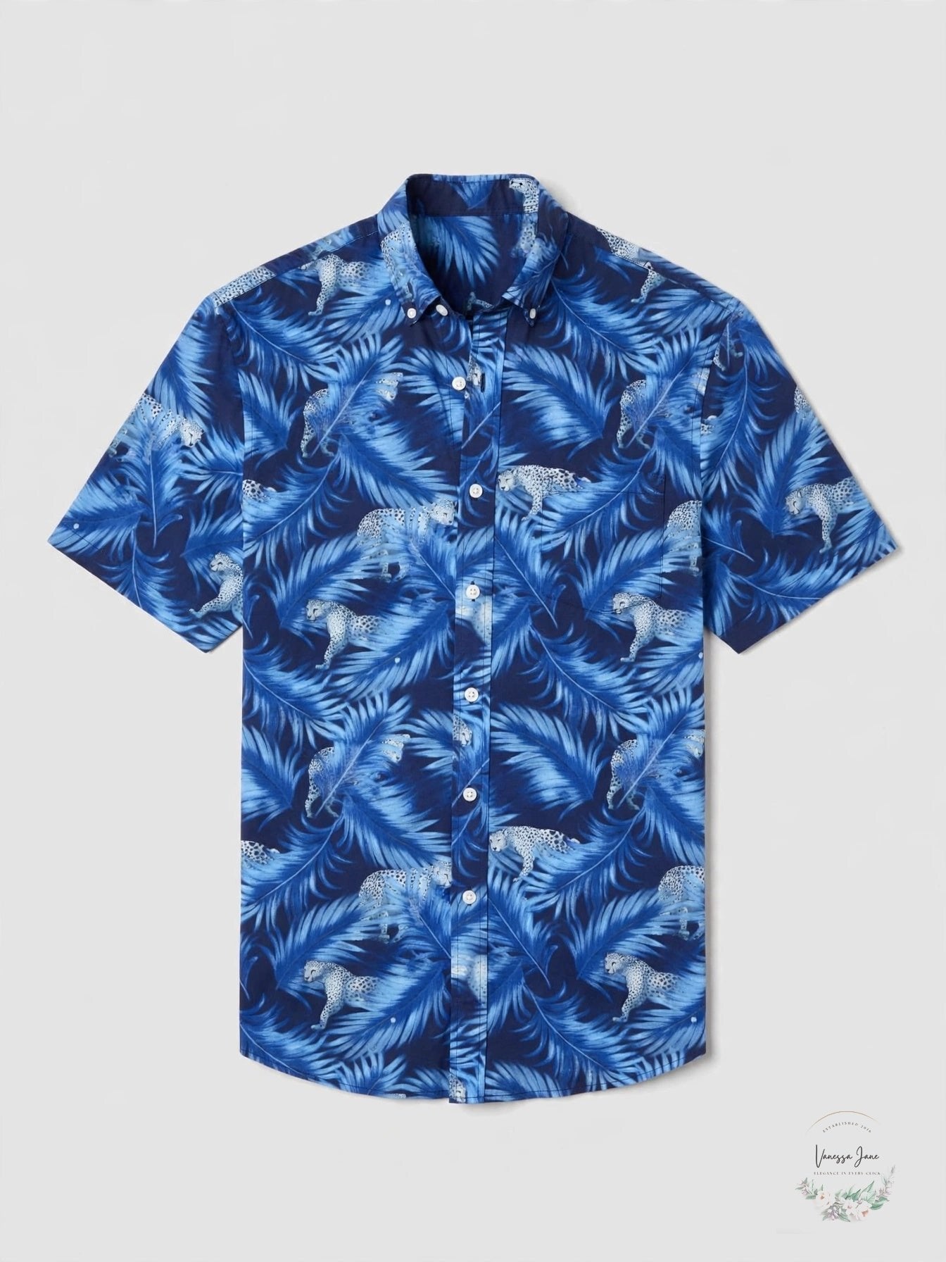 Club Room Mens Stretch Cheetah-Print Jungle Shirt