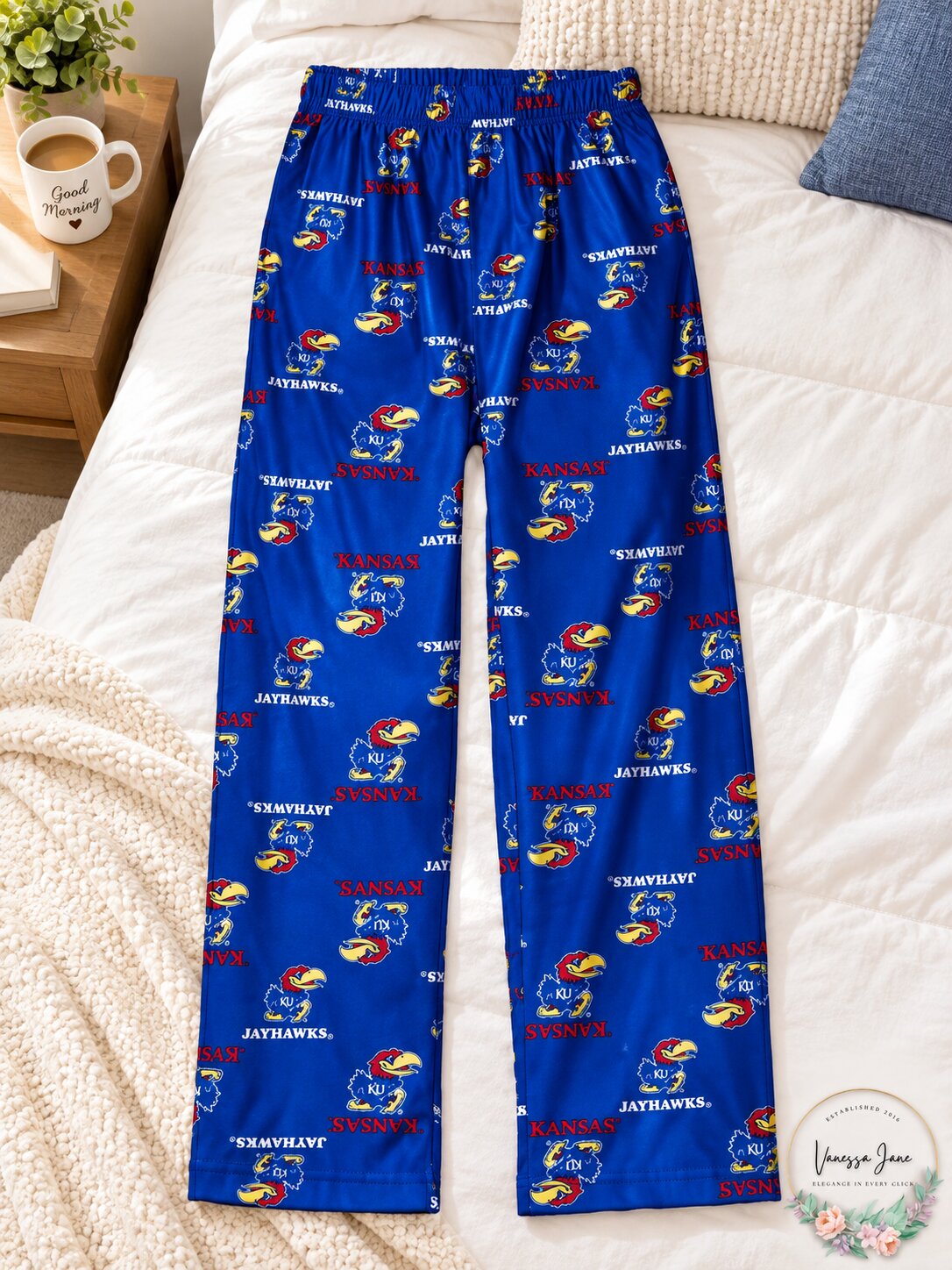 NCAA Kansas Jayhawks Toddler Team Color Printed Pant, Purple, Size 2T