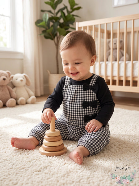 Carter's Baby Girls 2-Pc. T-Shirt and Gingham Jumpsuit Set