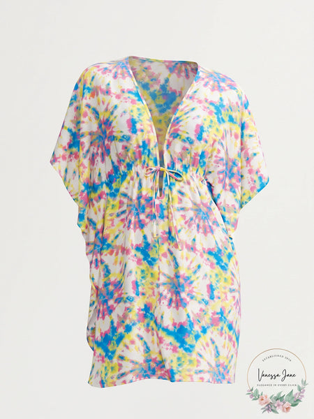 Jessica Simpson Womens Tie-Dyed Caftan Cover-Up
