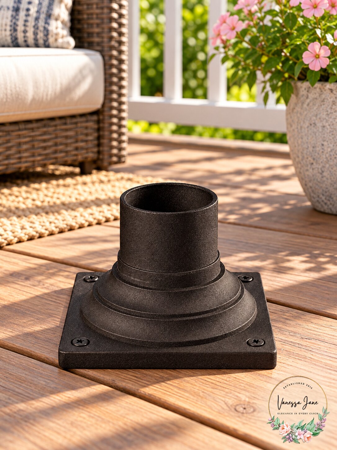 Z-Lite 533PM-ORBZ Outdoor Pier Mount with Oil Rubbed Bronze Finish, Aluminum Mat
