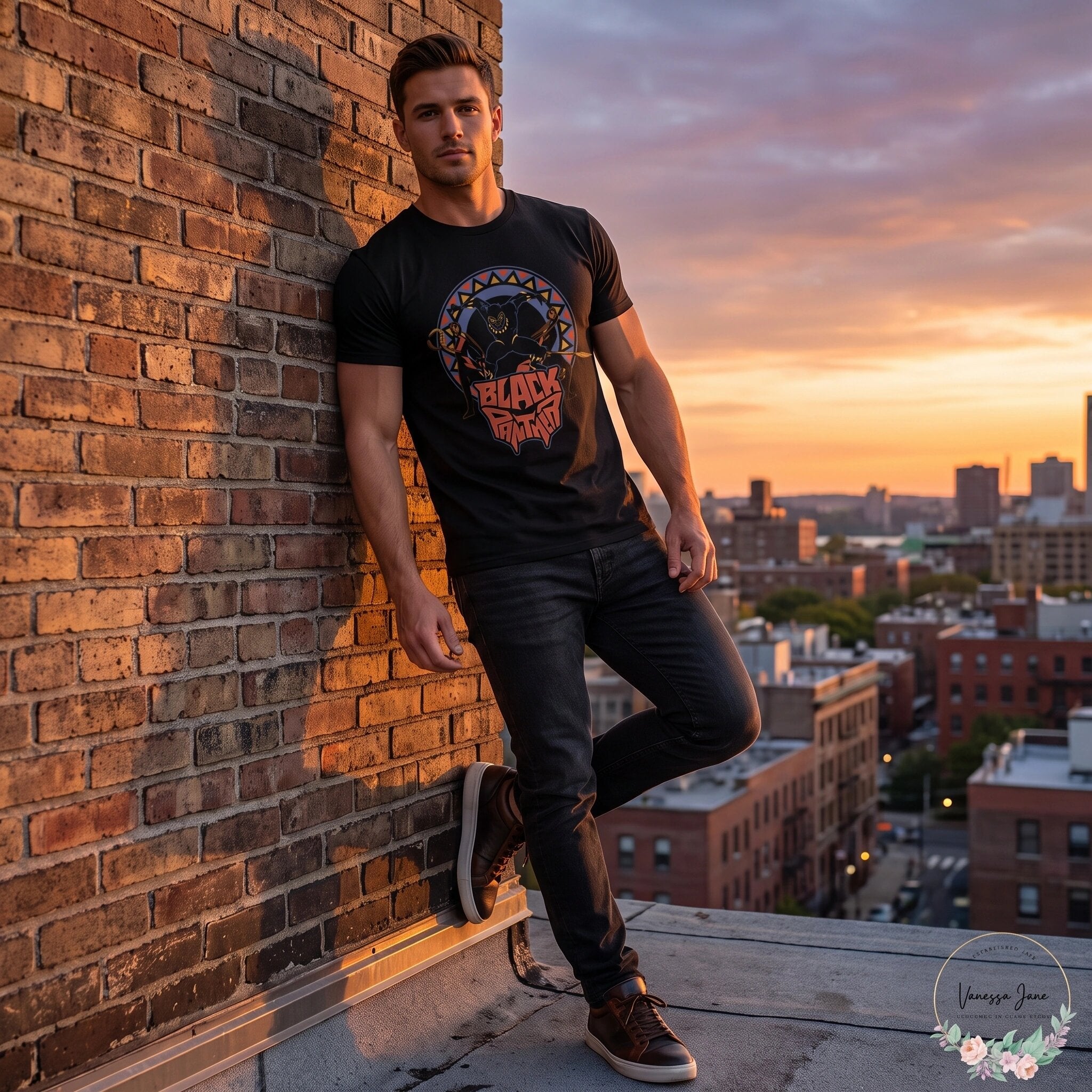 Marvel Mens Black Panther Mask Graphic Cotton Logo T-Shirt