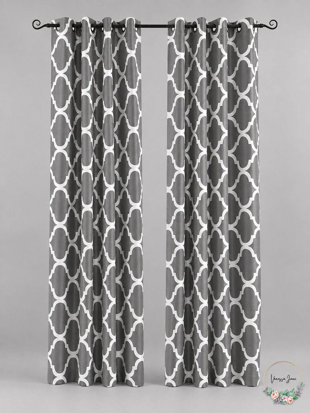 Melodieux Moroccan Fashion Room Darkening Blackout Grommet Top Curtains 50x60