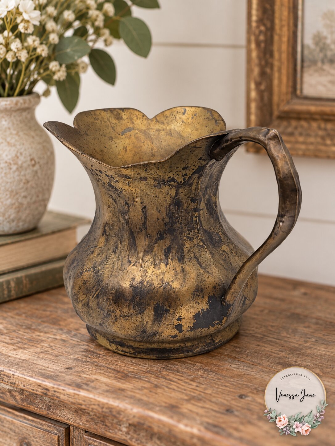 Vintage 1983 Made in Italy FTDA C - Brass Pitcher: A Timeless Italian Treasure
