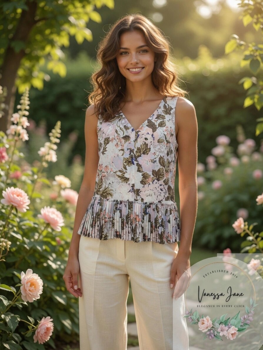 Rebecca Taylor Womens Ruched Floral V-Neck Blouse, Size 8