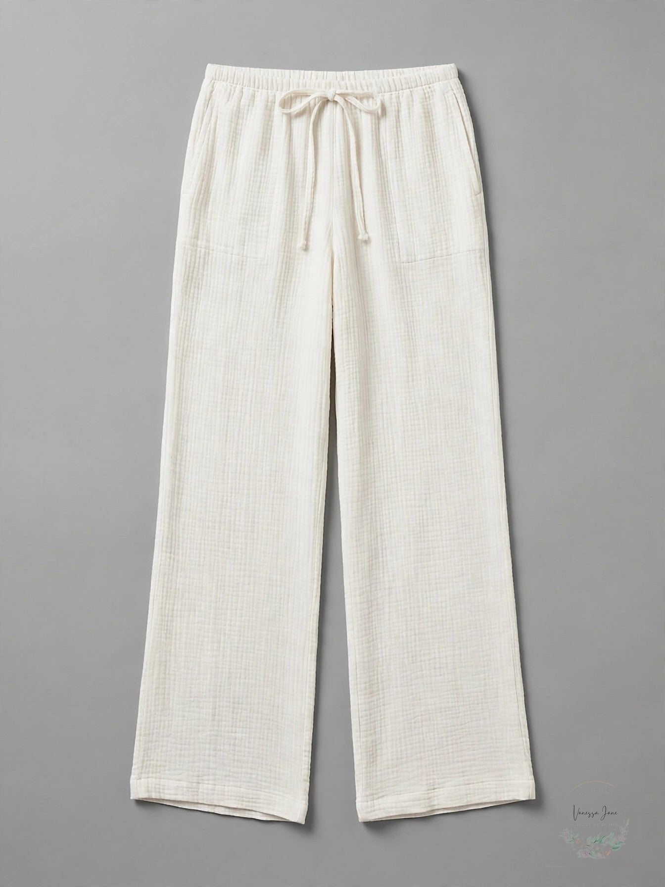 J. Valdi White Wide-Leg Swim Cover-Up Beach Pants, XL