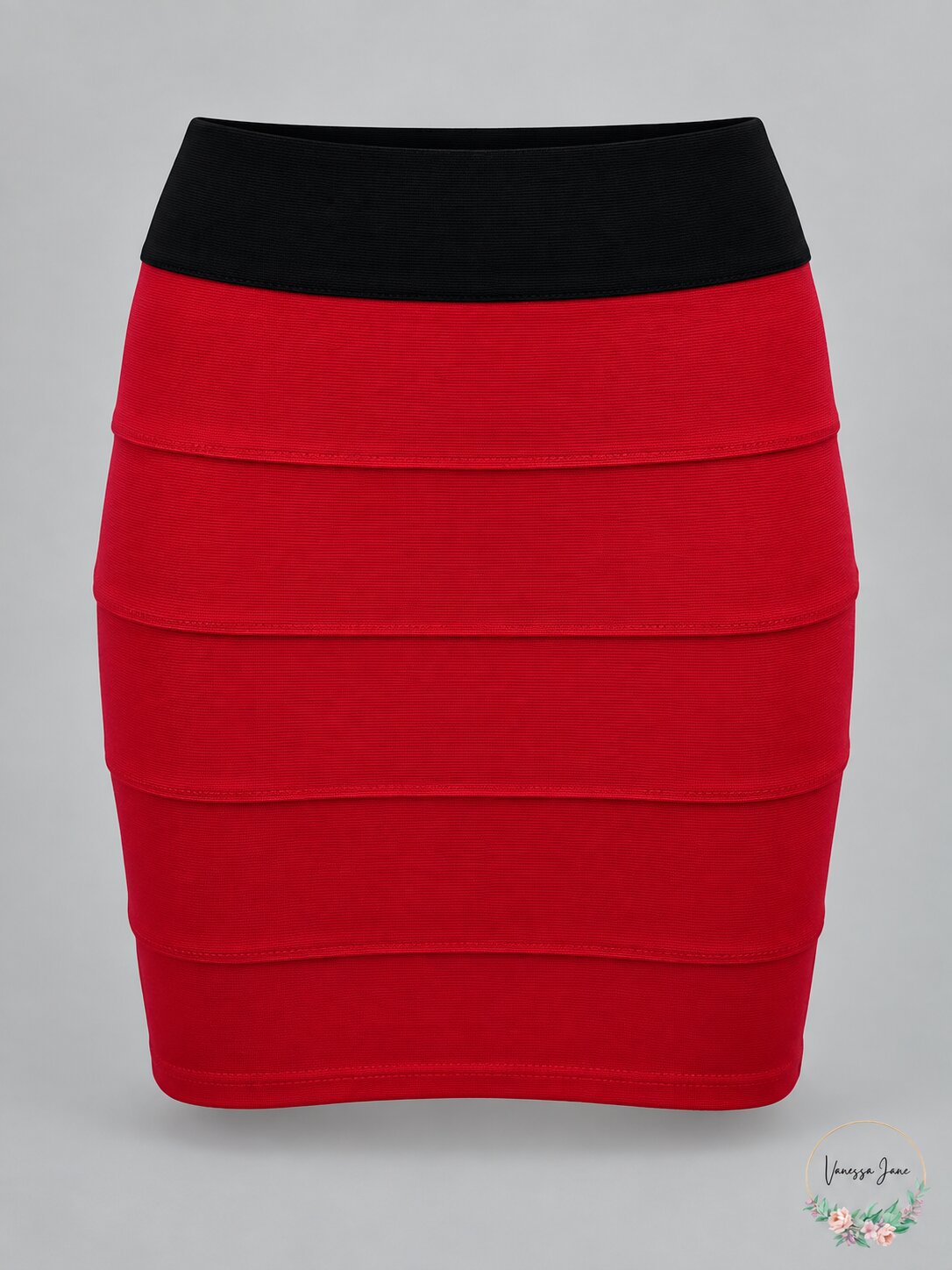 Stooshy Burgundy Mini Skirt With Stretch Waist, Size Small