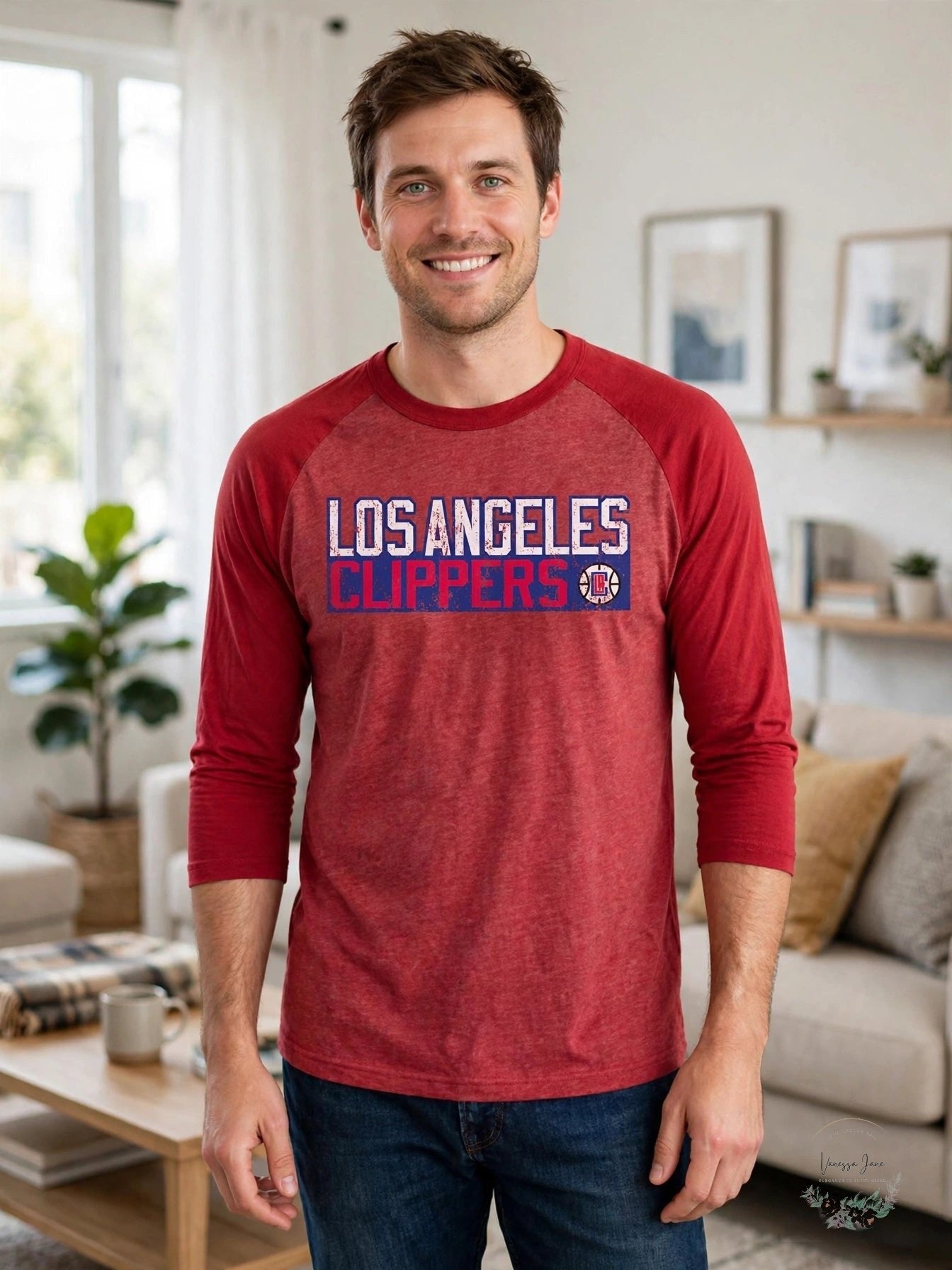 Majestic Athletic NBA Clippers Mens Premium Triblend Tee, Size Large