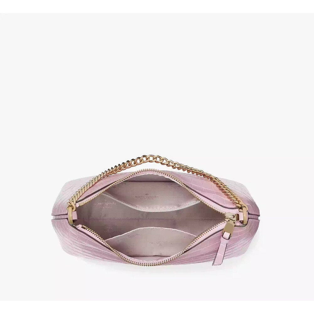 Kate Spade Zippy Croc Embossed Convertible Crossbody, Quartz Pink