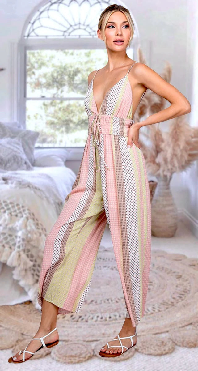 Illa Illa boho floral jumpsuit, Size Small