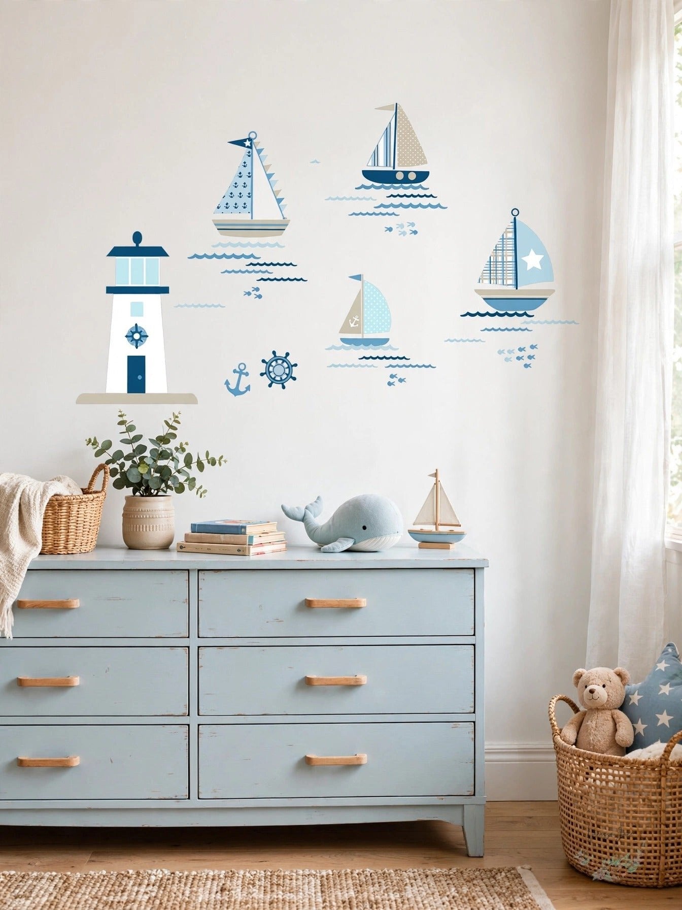 WallPops Ships Ahoy Wall Art Kit 91 Pieces