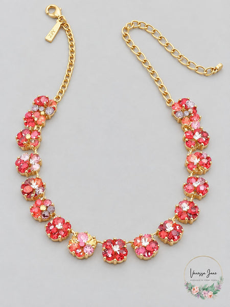 Inc Gold-Tone Pave Flower Strand Necklace, 17 + 3 Extender