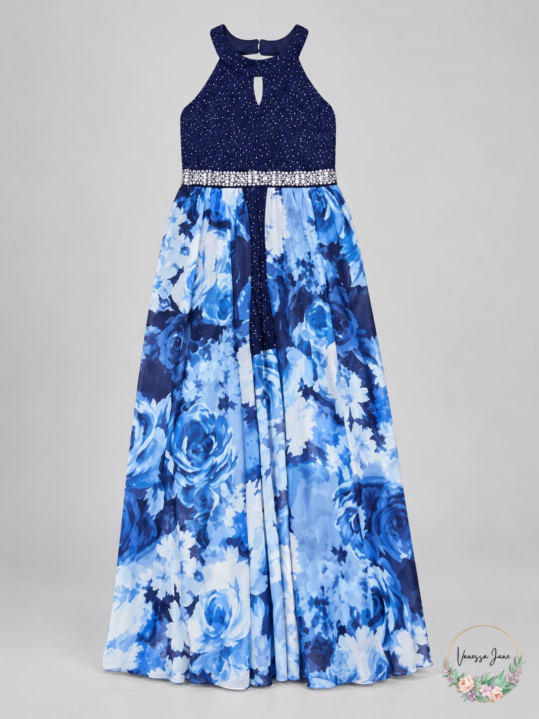 Speechless Girls Glitter-Lace Walk-Through Maxi Dress