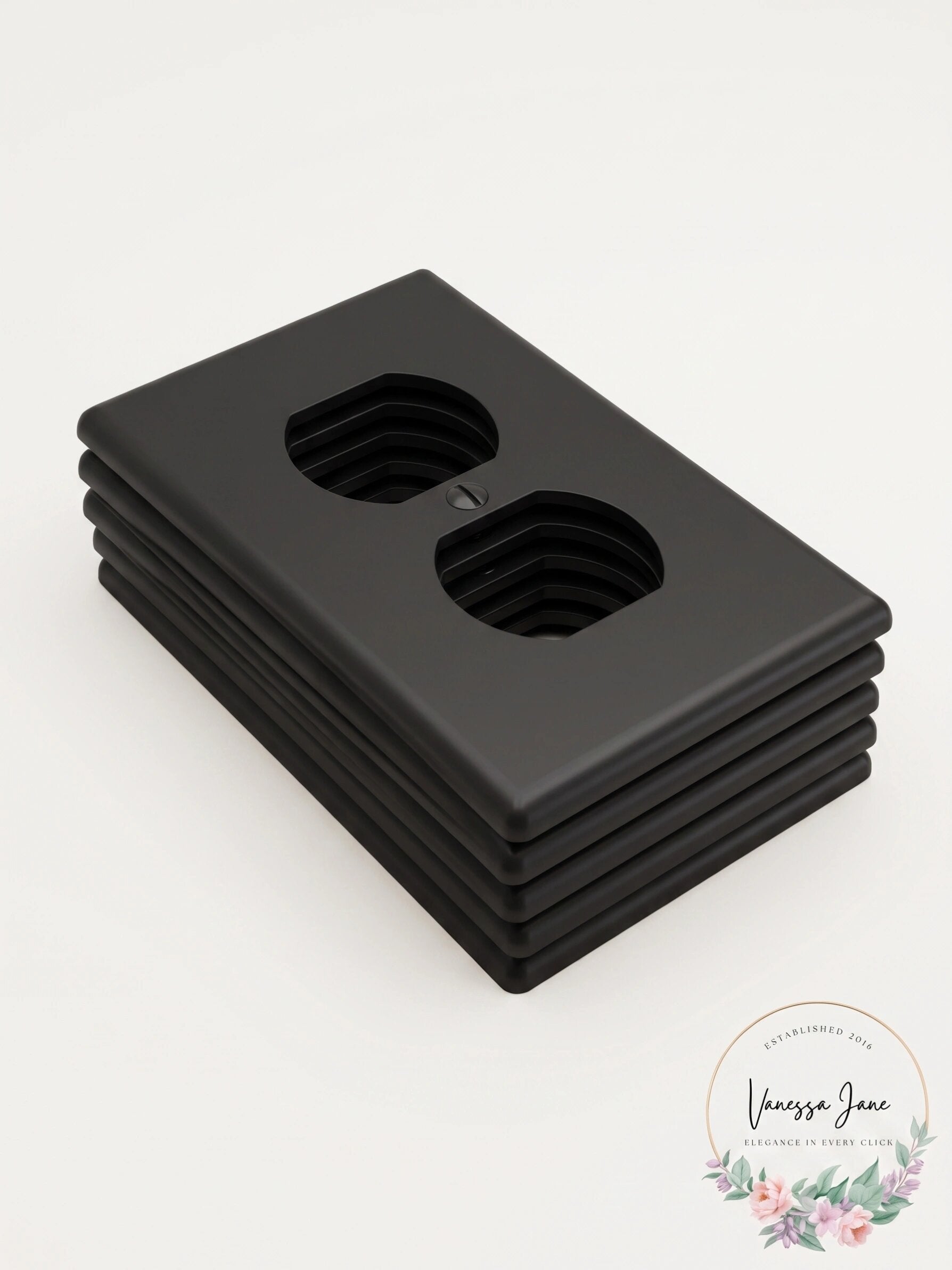 Enerlites W 1-Gang Duplex Outlet Wall Plate, Standard Size, polycarbonate 5 Pack