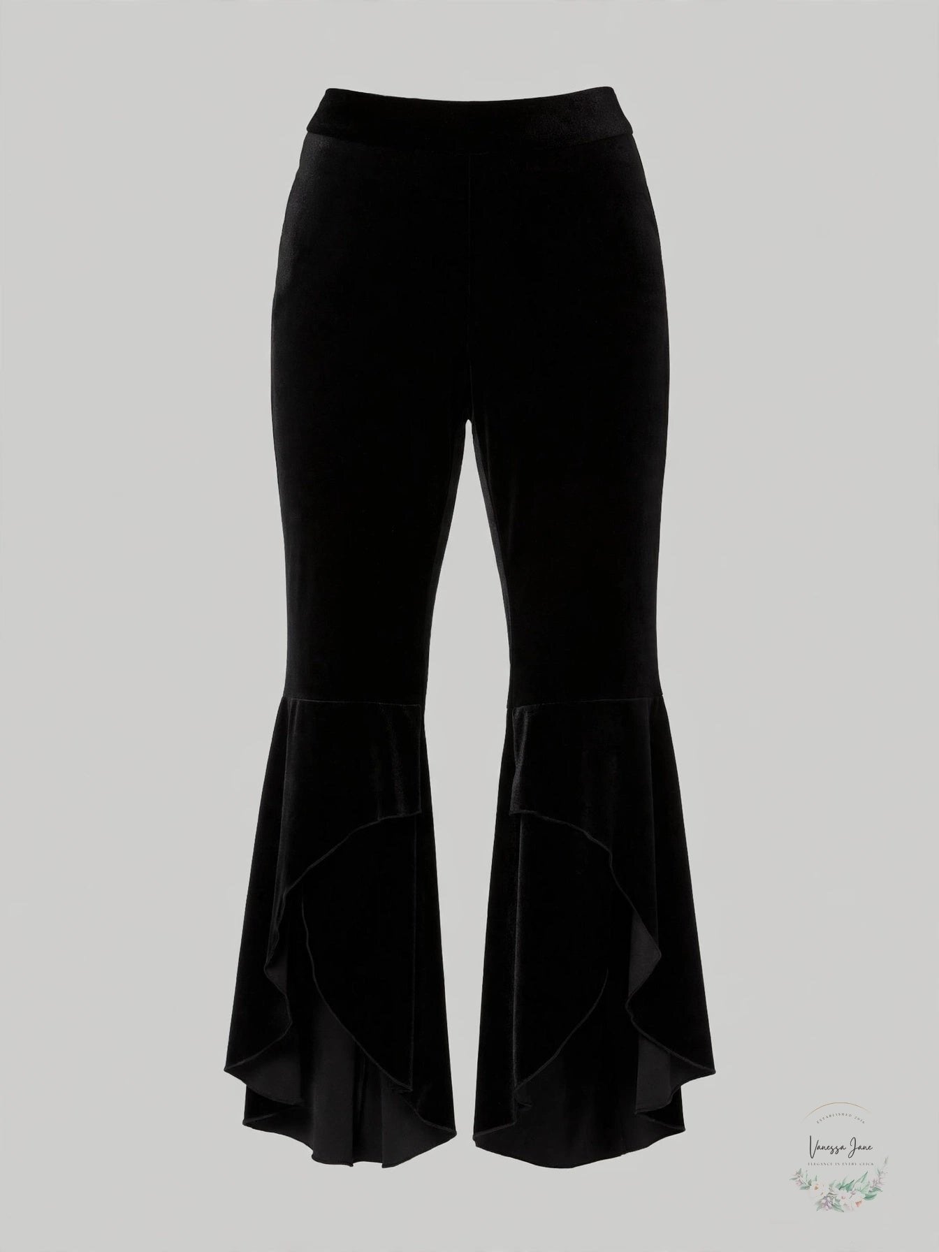 I.N.C. Plus Size Tulip-Hem Velvet Bootcut Pants Deep Black