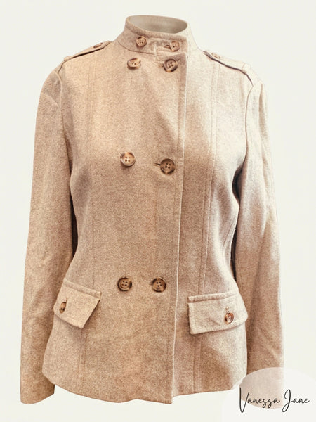 Liz Claiborne Women's Jacket Chocolate Brown and Tan, Size 6