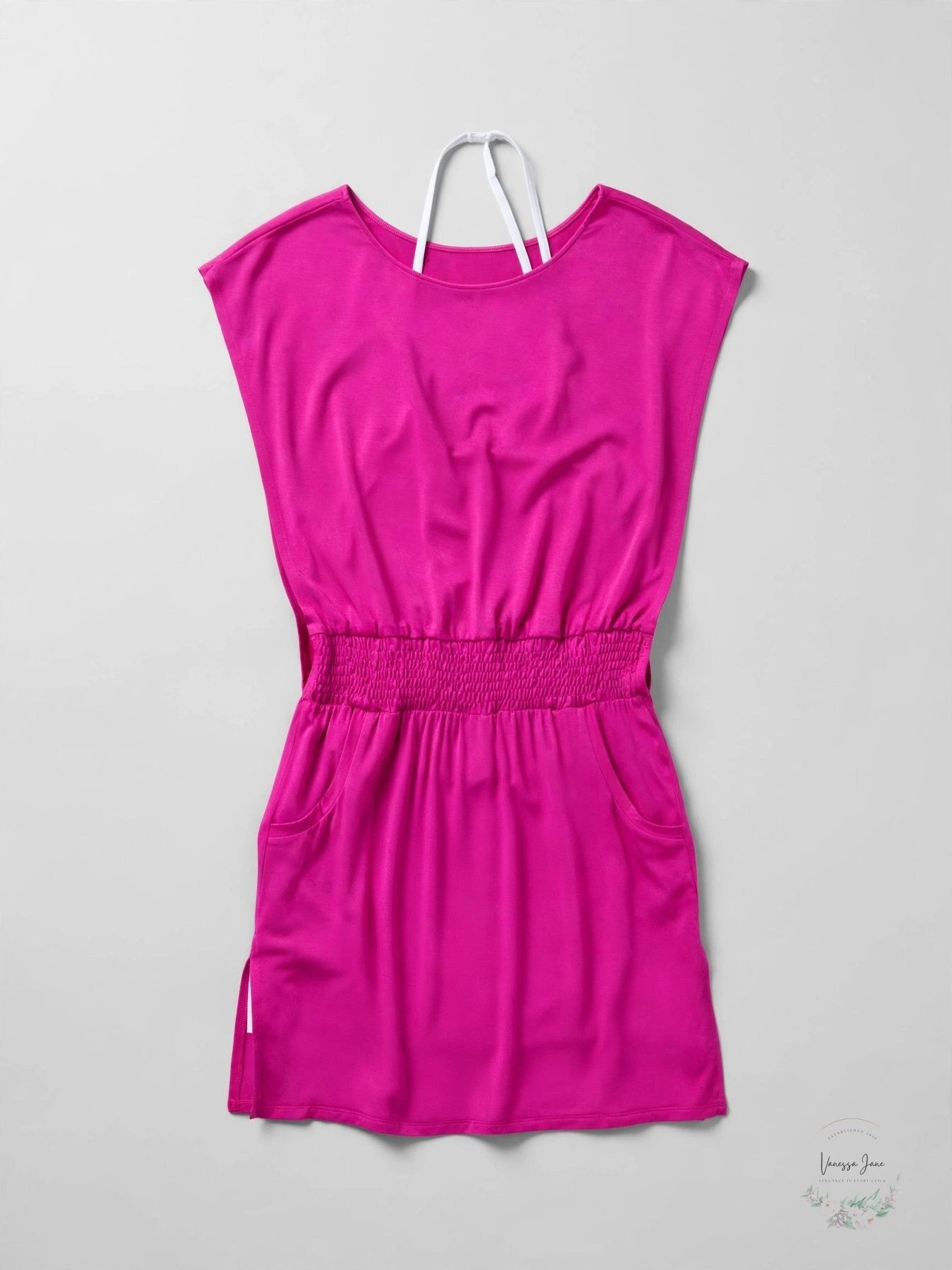 DKNY Slit Cover-Up Tunic, Electric Berry, Size Small