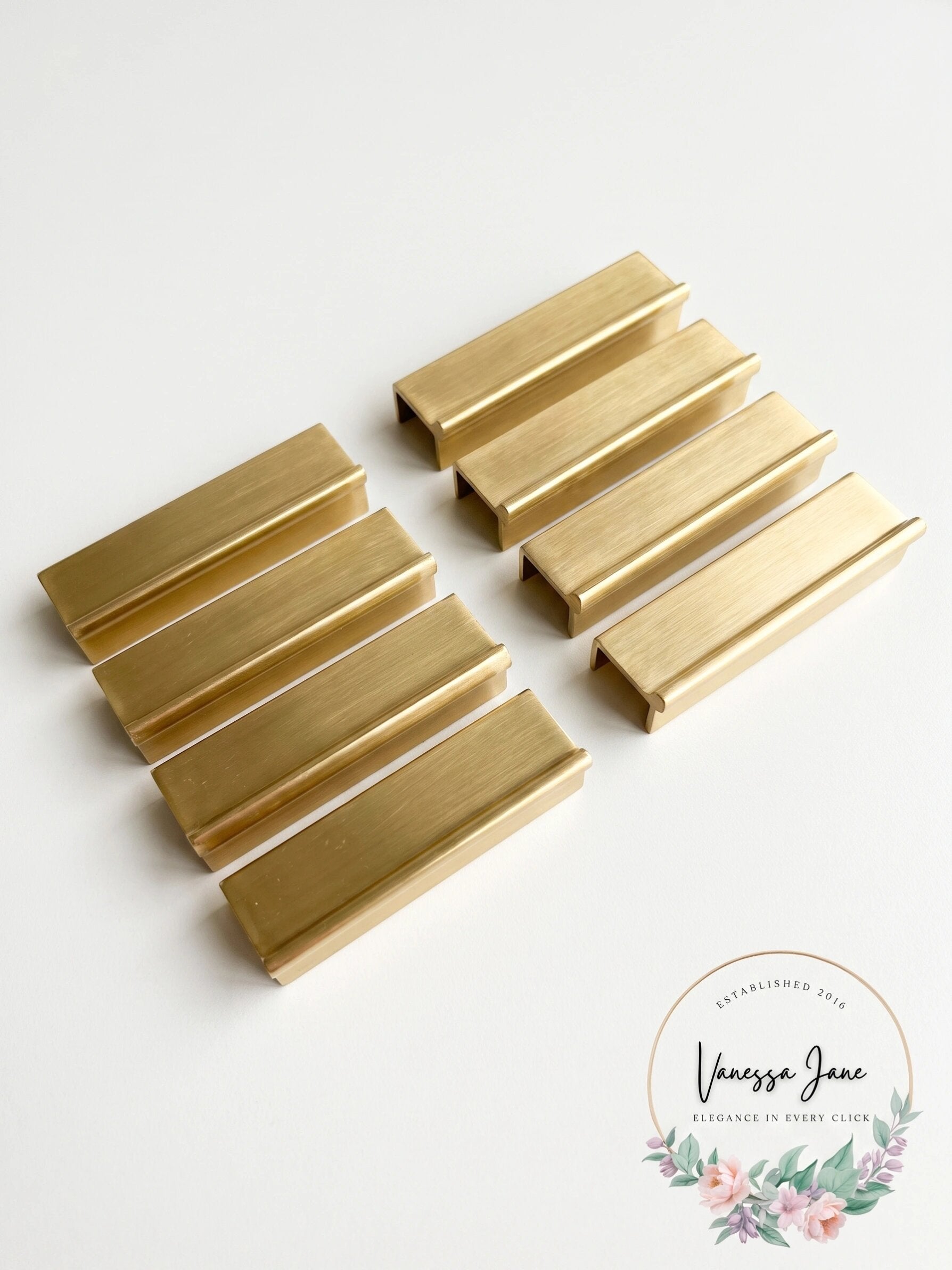 Baldwin 3/4 Inch X 3-7/8 Inch Solid Brass Edge Pull, Lot of 8