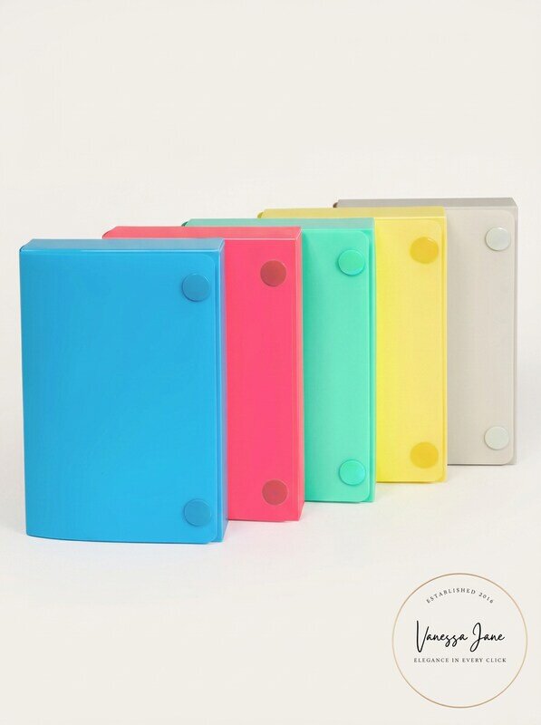 Index Card Case Holds 100 3 X 5 Cards Polypropylene Assorted Pack of 5
