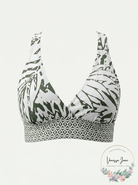 Anne Cole Palm Breeze Cross-Back Bikini Top, Size Small