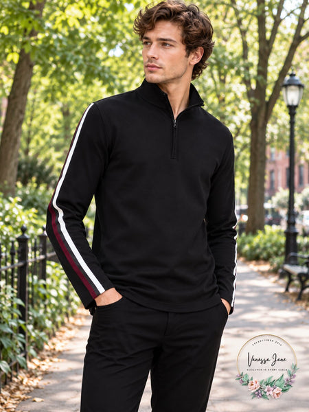Calvin Klein Mens 1/4 Ribbed Pullover Sweater, Size 2XL