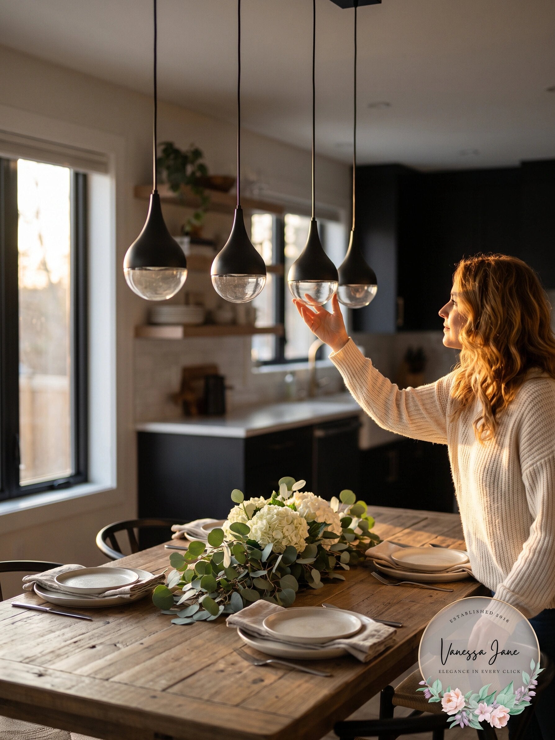 Artika Glitzer 24-Watt Integrated Led Black Pendant