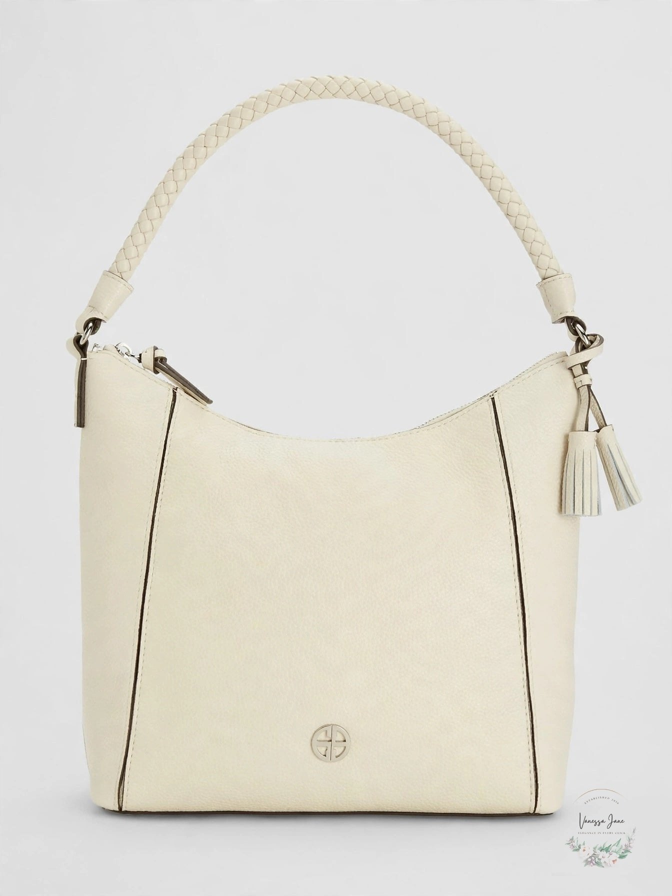 Giani Bernini Braid Handle Pebble Hobo, Ivory/Silver