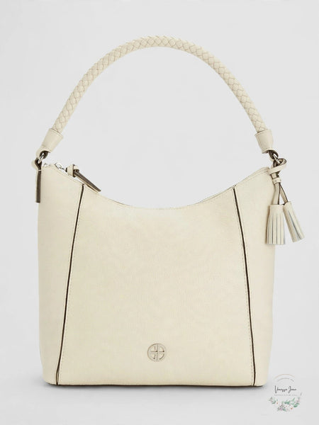 Giani Bernini Braid Handle Pebble Hobo, Ivory/Silver