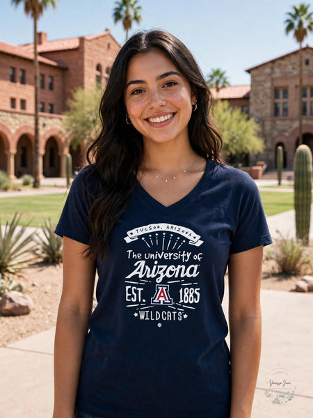 Levelwear NCAA Arizona Wildcats Women Anthem Entice V-Neck T-Shirt, Size Large