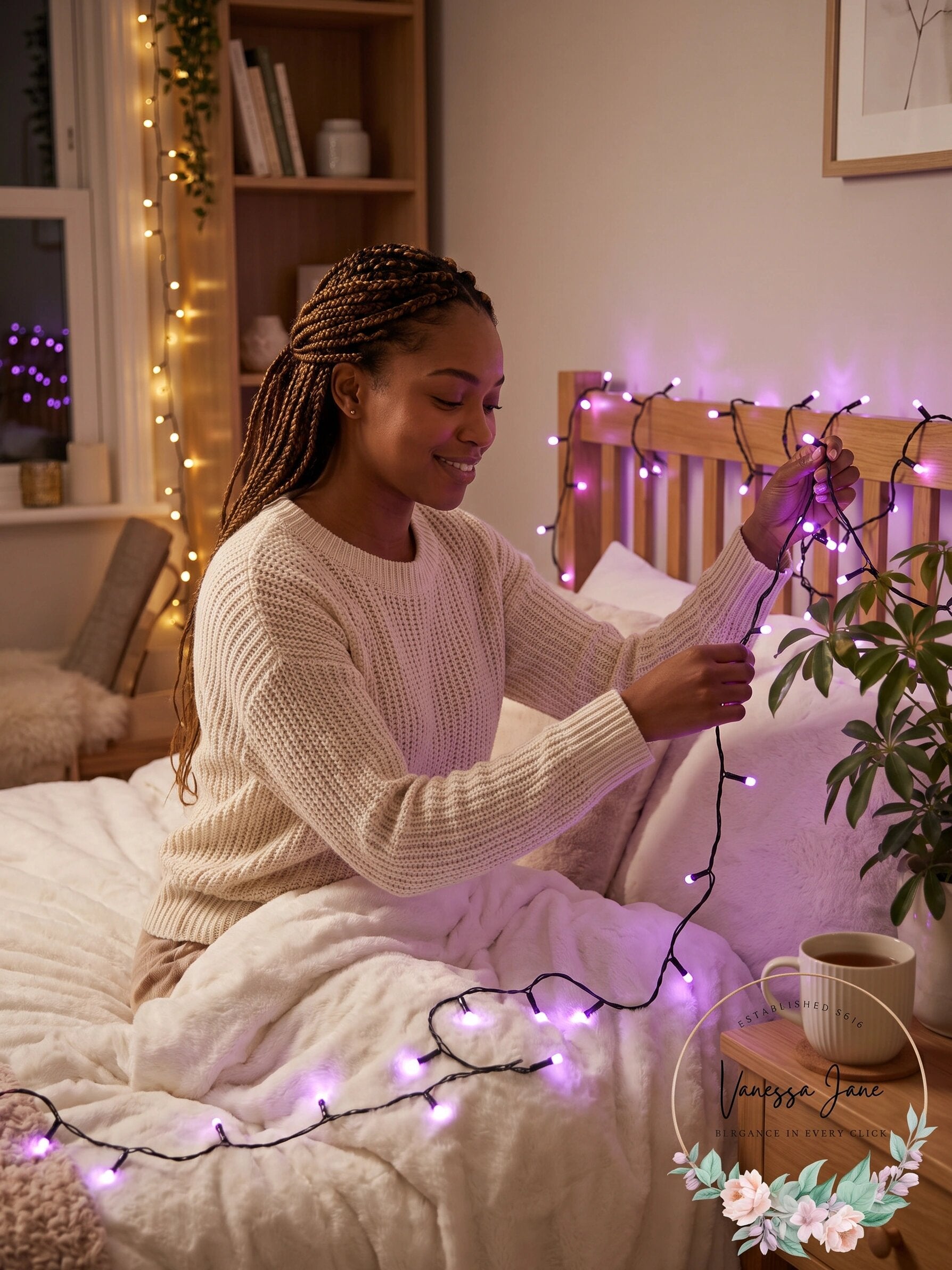 Purple LED Micro Halloween Lights - 5.7 Ft
