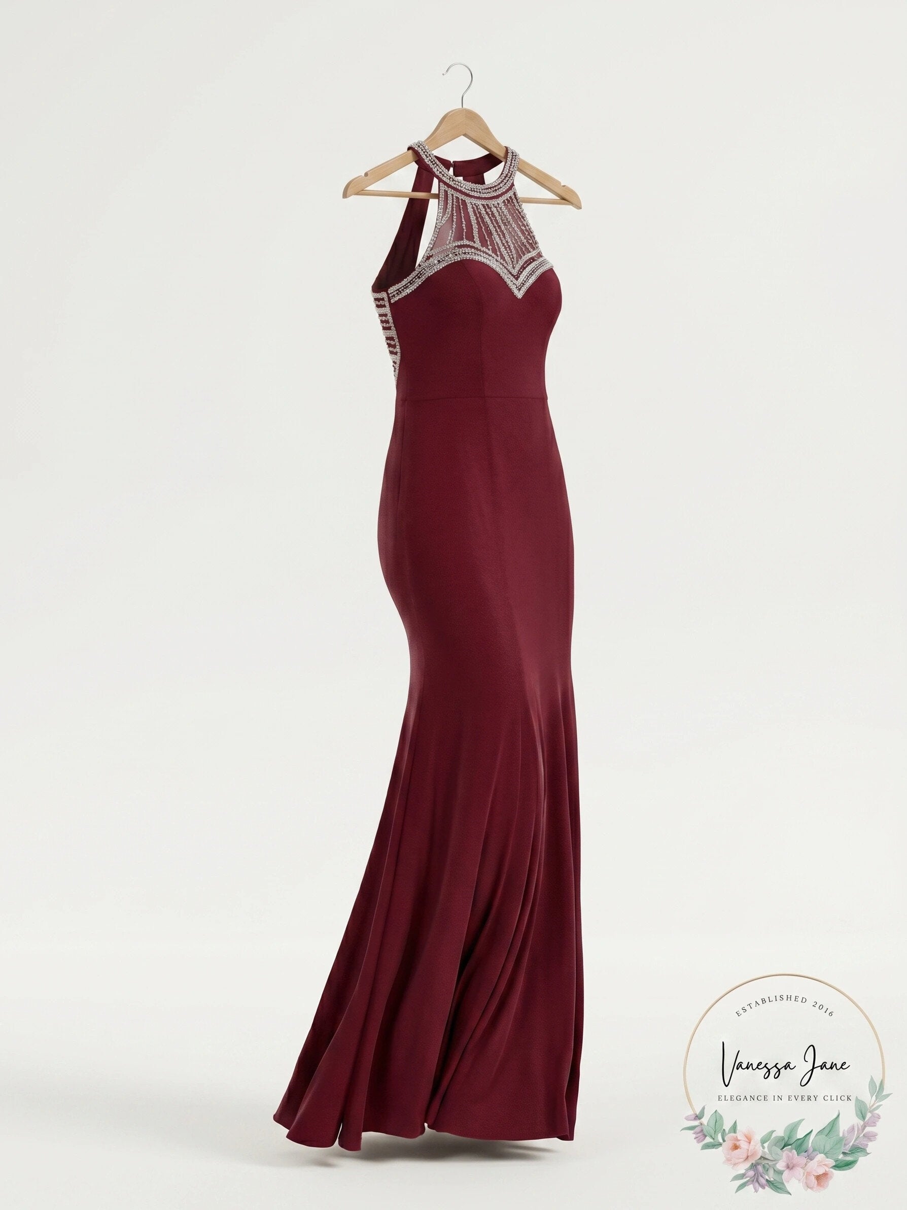 Say Yes to the Prom Juniors Embellished Halter Gown – Vanessa Jane