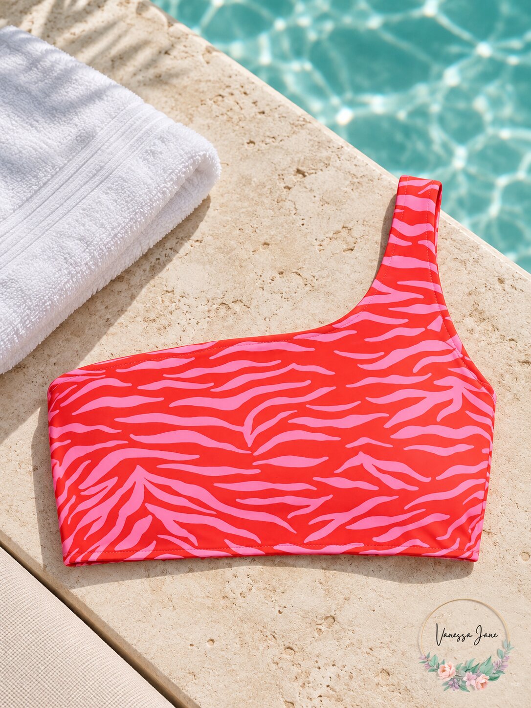 Peixoto Theo Asymmetric Printed Bikini Top
