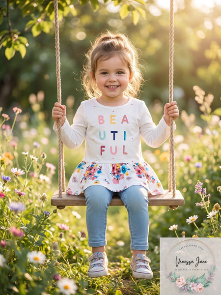First Impressions Girls Print Cotton Peplum T-Shirt