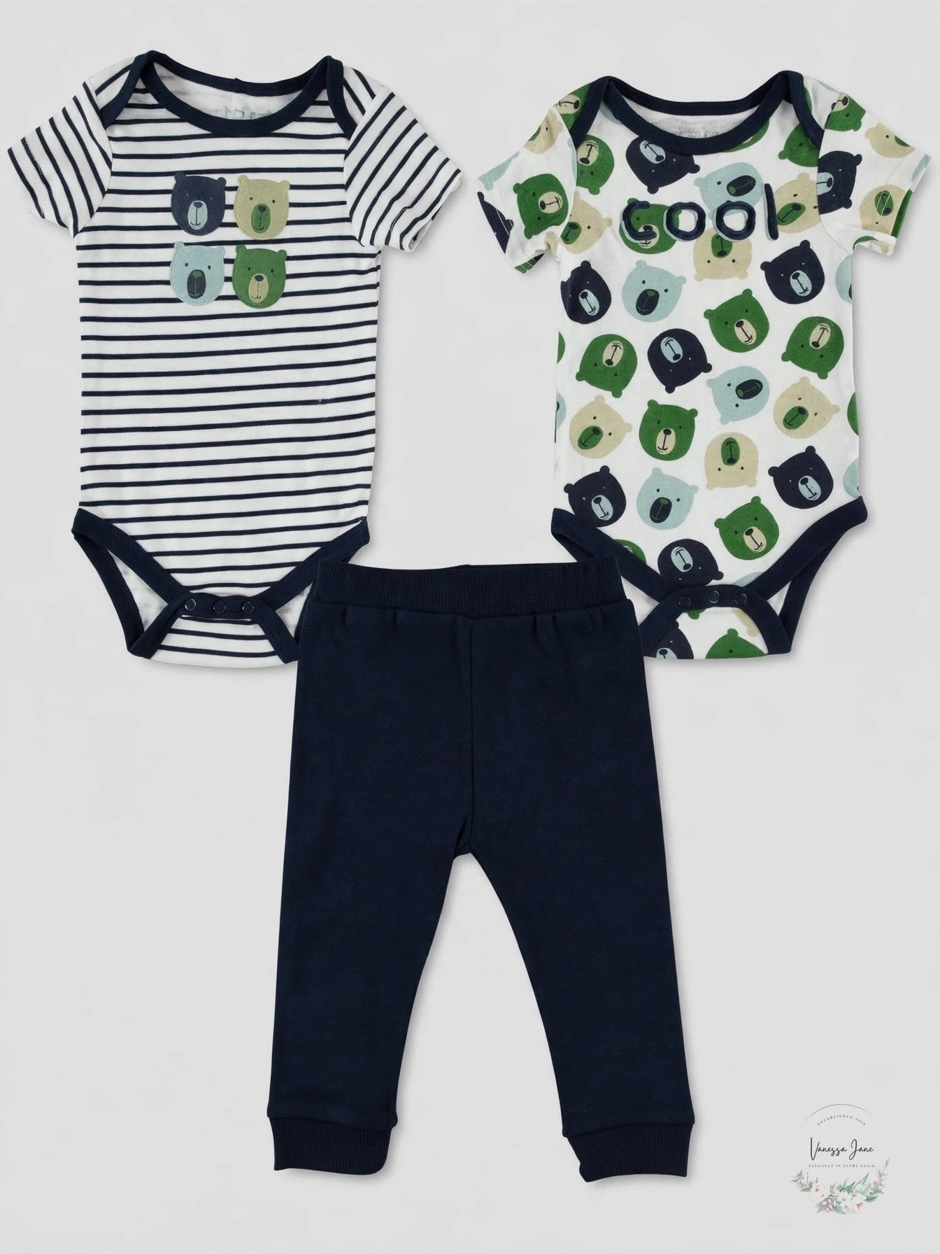 Baby Gear Baby Boys 3-PC. Printed Cotton Bodysuits & Pants Set