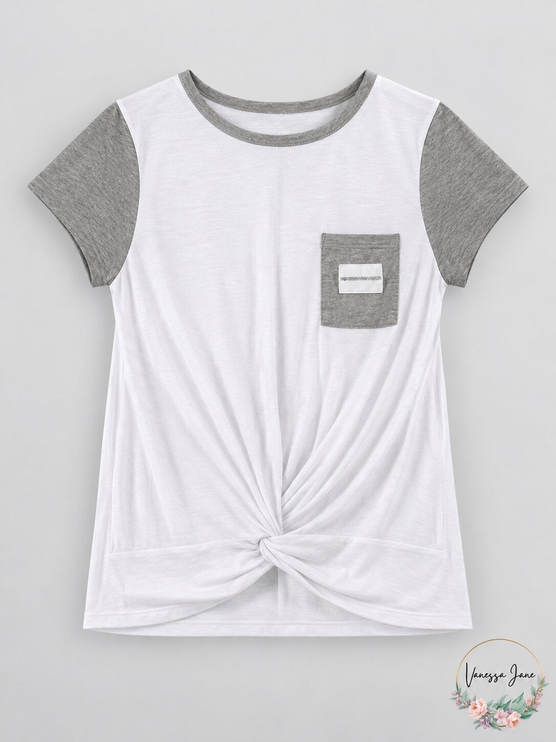 Calvin Klein Big Girls Colorblocked Twist-Front T-Shirt