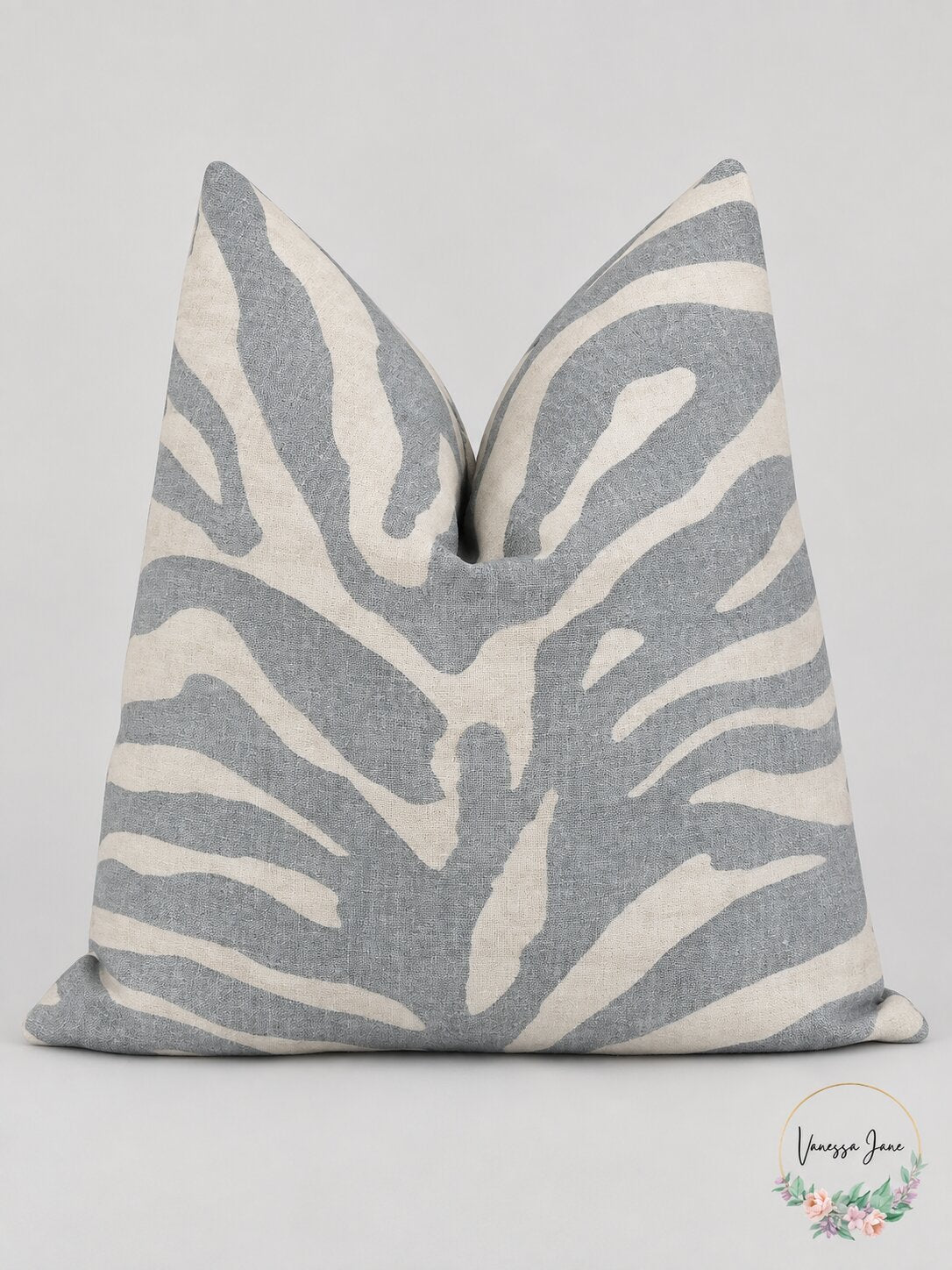 AQUA Home Zebra Print Decorative Pillow, 20 x 20 gray