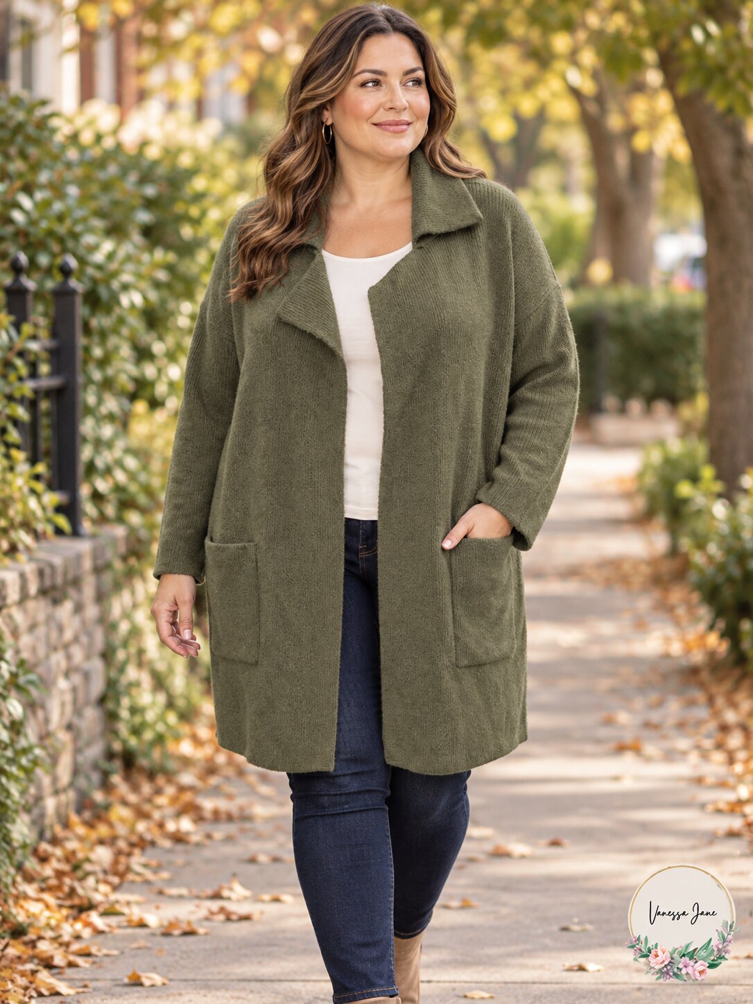 Style & Co Women's Plus-Size Open-Front Pocket Sweatercoat