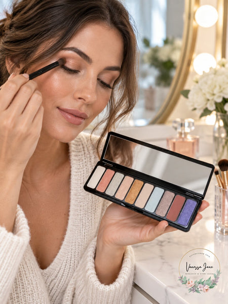 RH Macy 10 Color Galaxy Dust Eyeshadow Palette & Eye Shadow Brush New In Box