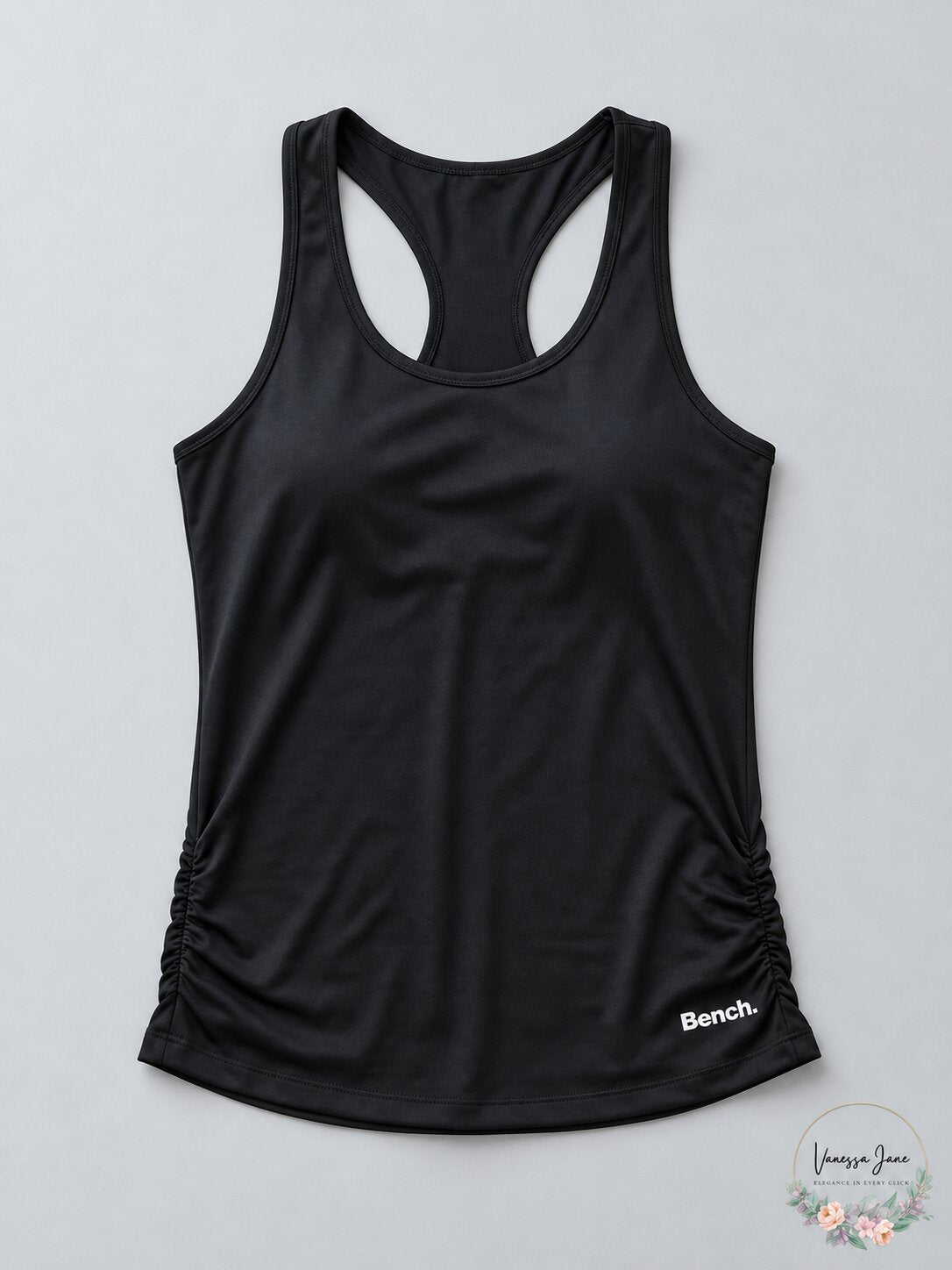 Bench Women's Rouched Active Tank, Black, Size XL