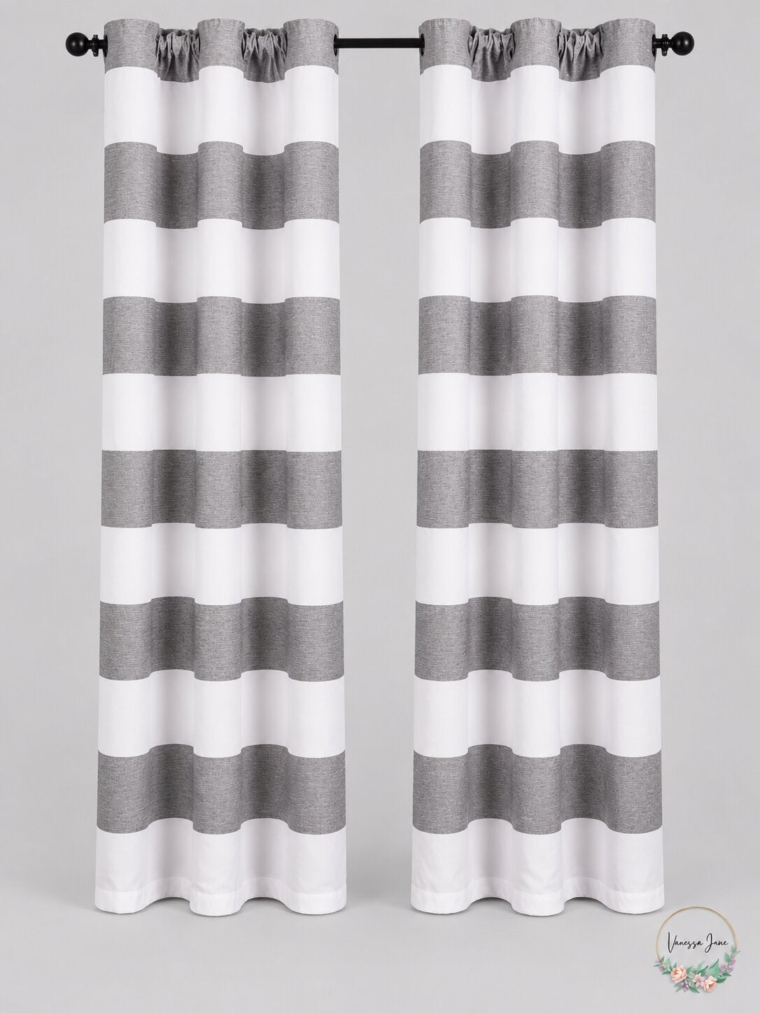 Ellery Homestyle Striped Rod Pocket Window Curtains