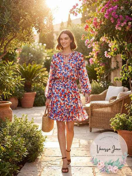 Lauren Ralph Lauren Floral Crinkled Georgette Dress