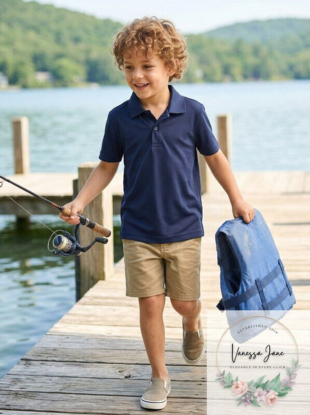 Nautica Little Boys Short Sleeve Performance Polo, Size 6
