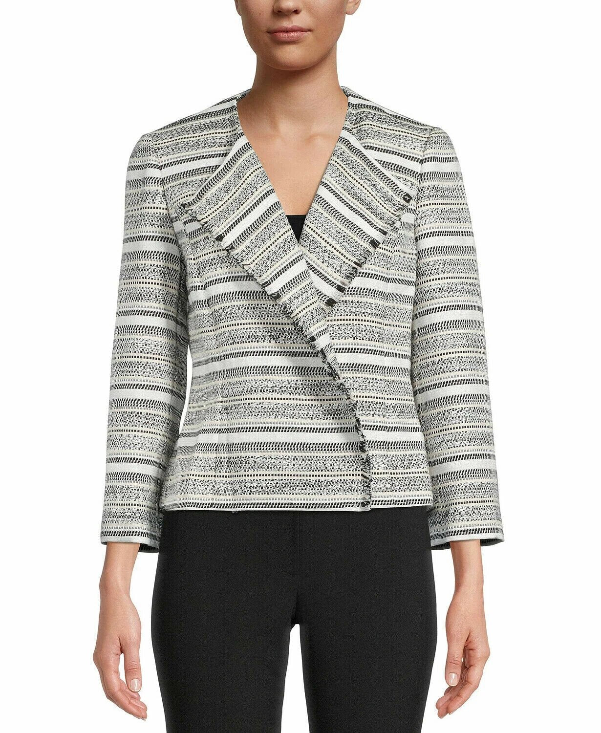 Kasper Stripe Tweed Jacquard Jacket