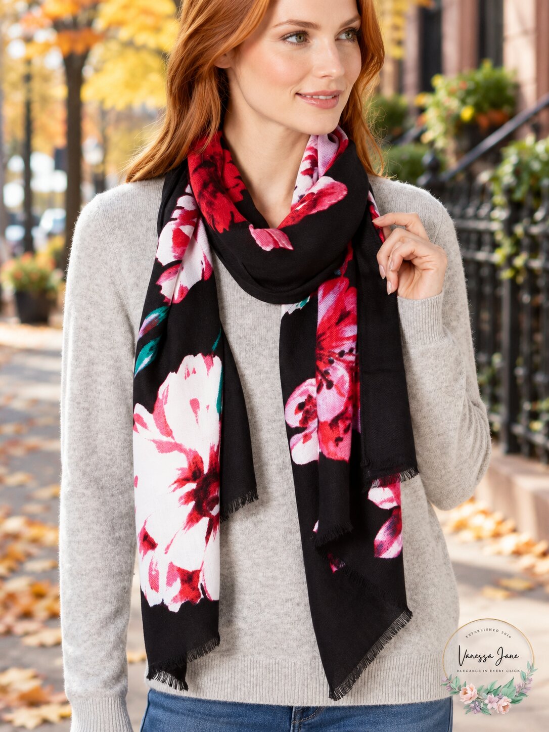 INC International Concepts Floral Bouquet Super-Soft Scarf & Wrap