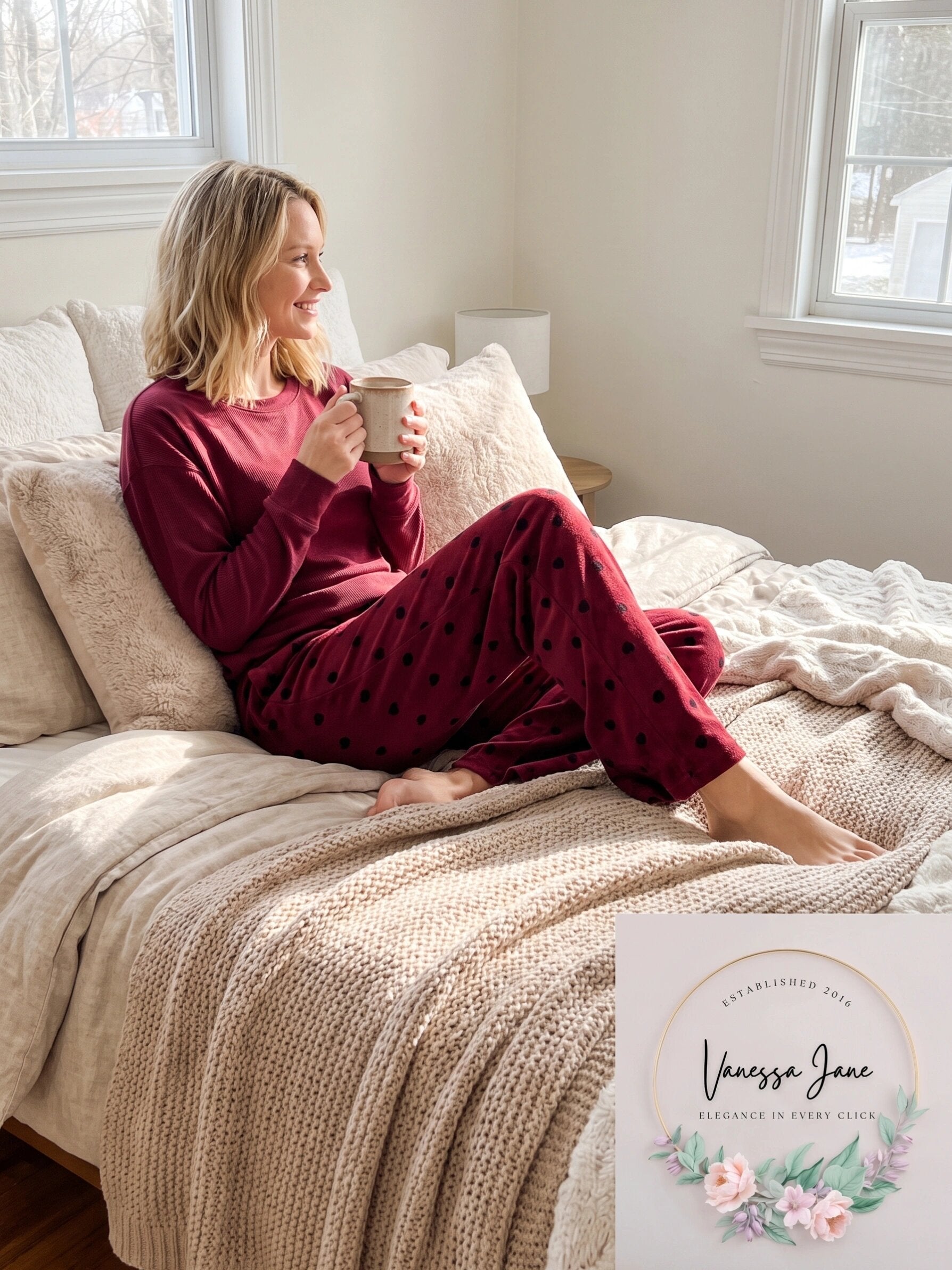 Jenni Printed Cozy Fleece Pajama Set, Size XL