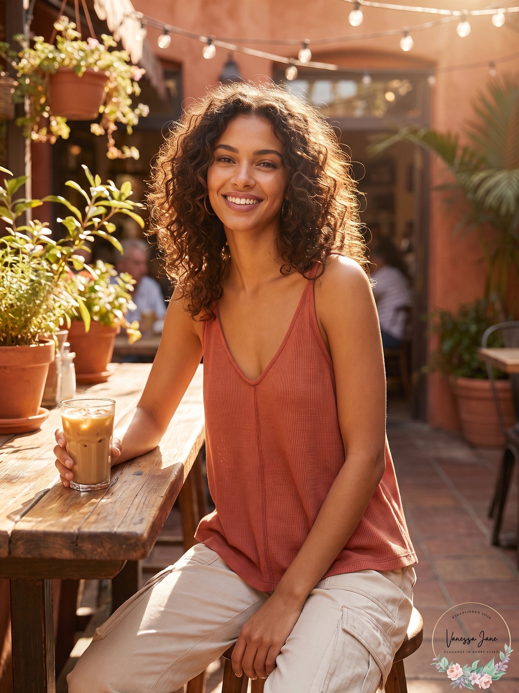 Free People Dani Swing Tank in Burnt Clay, Size Medium
