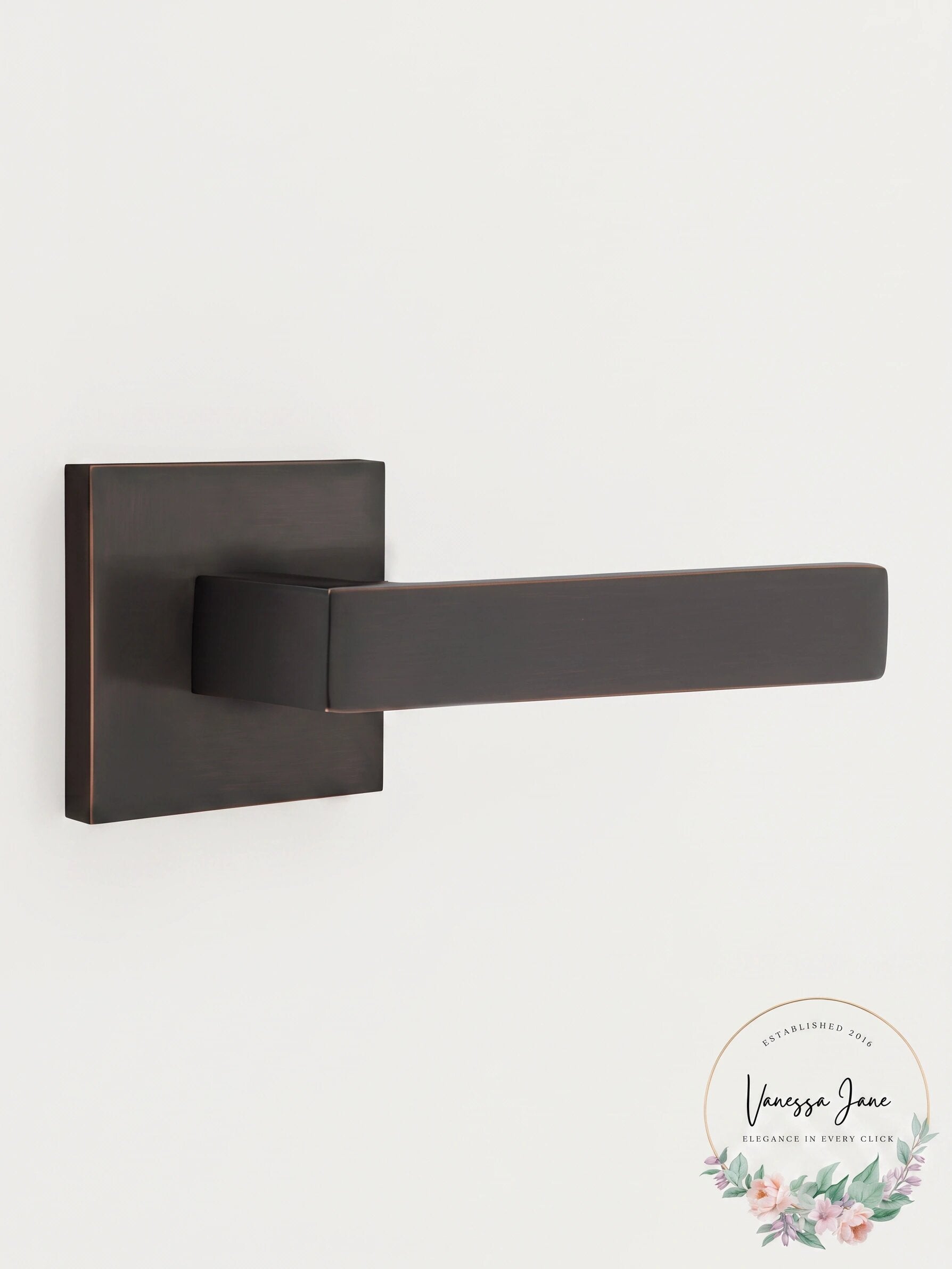 Emtek Passage Lever Set with Square Rosette and Dumont Levers